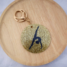 Load image into Gallery viewer, Personalised Gold Glitter Keychain