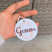 Load image into Gallery viewer, Personalised White Keychain