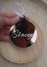 Load image into Gallery viewer, Personalised Rose Gold Mirror Bauble