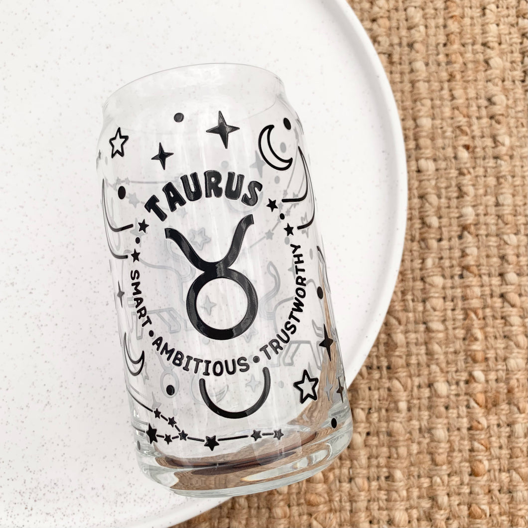 Taurus Glass Can Tumbler