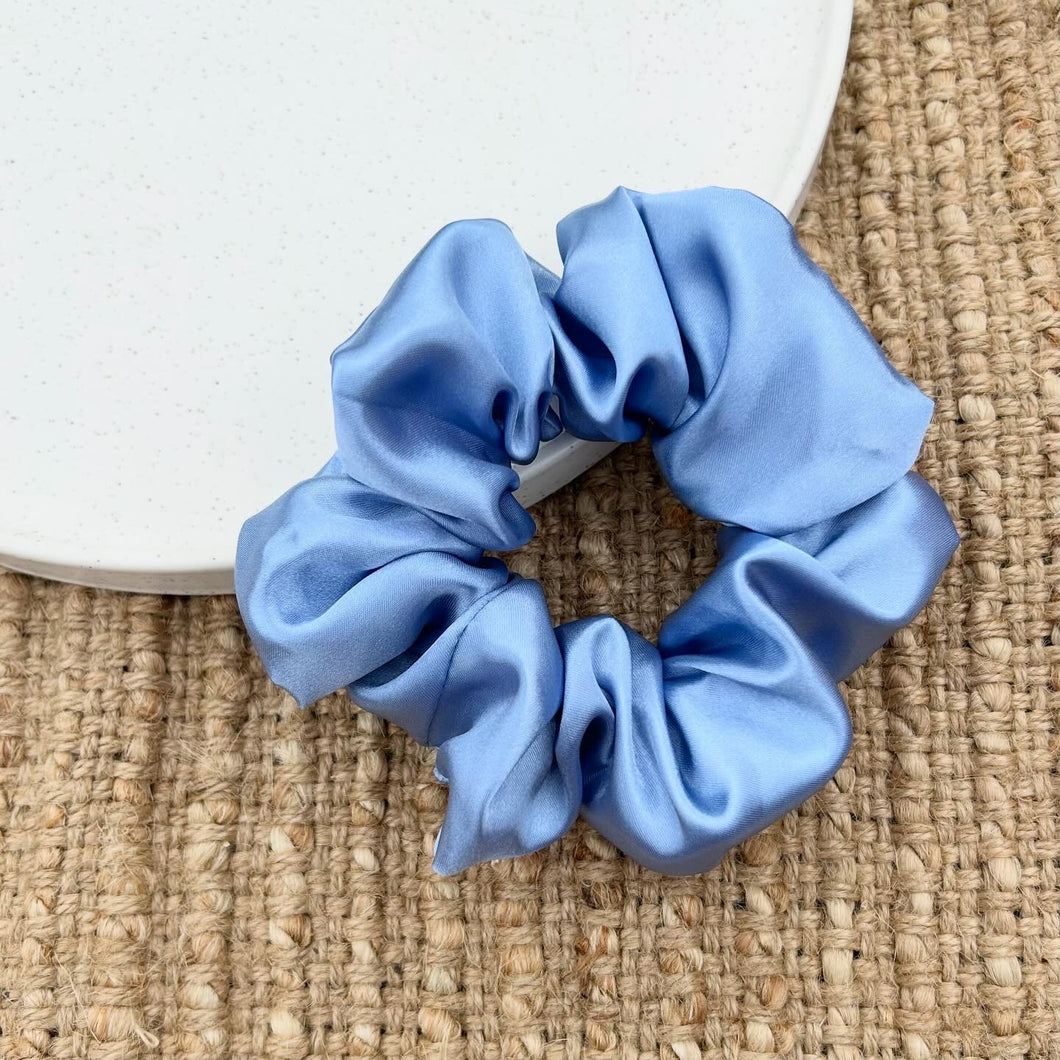 Powder Blue Satin Scrunchie