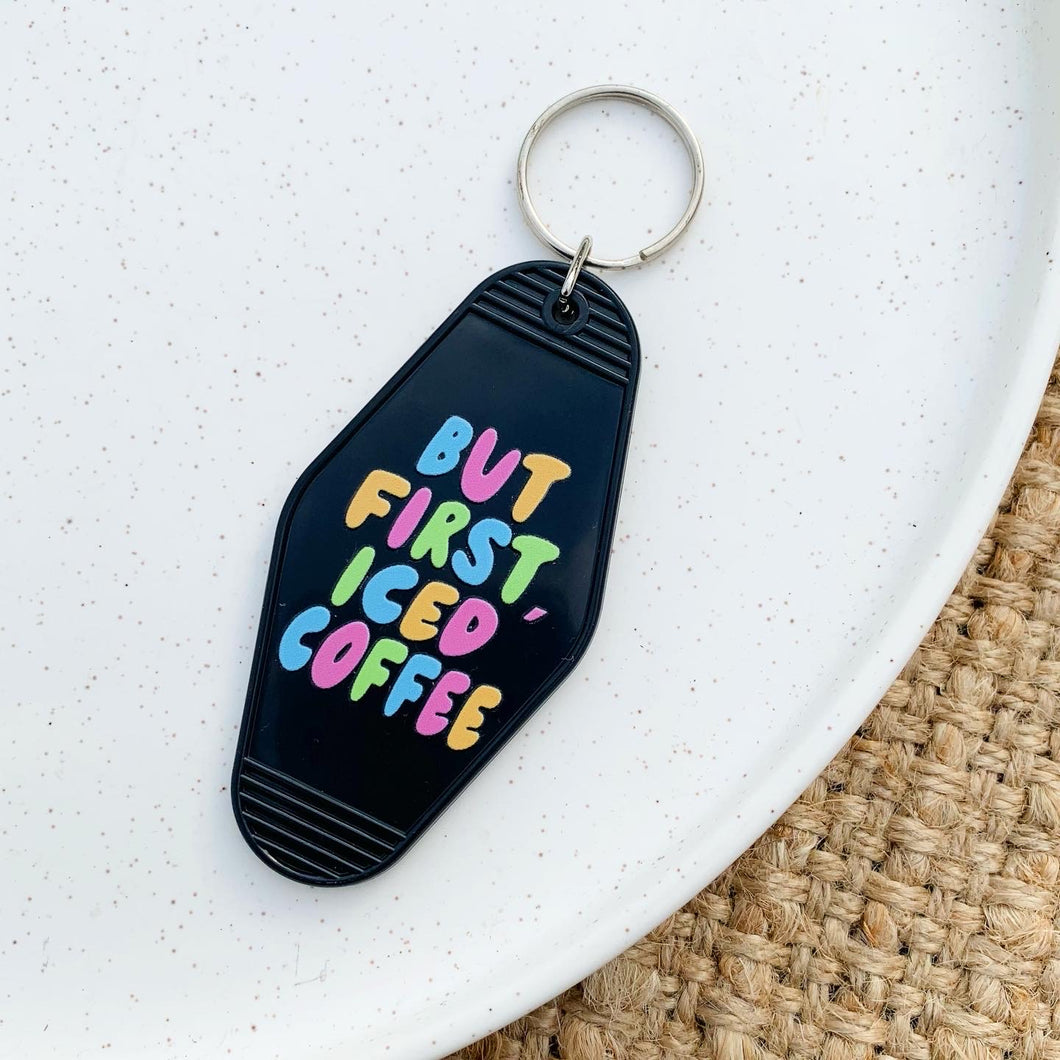 Iced Coffee Keychain Black