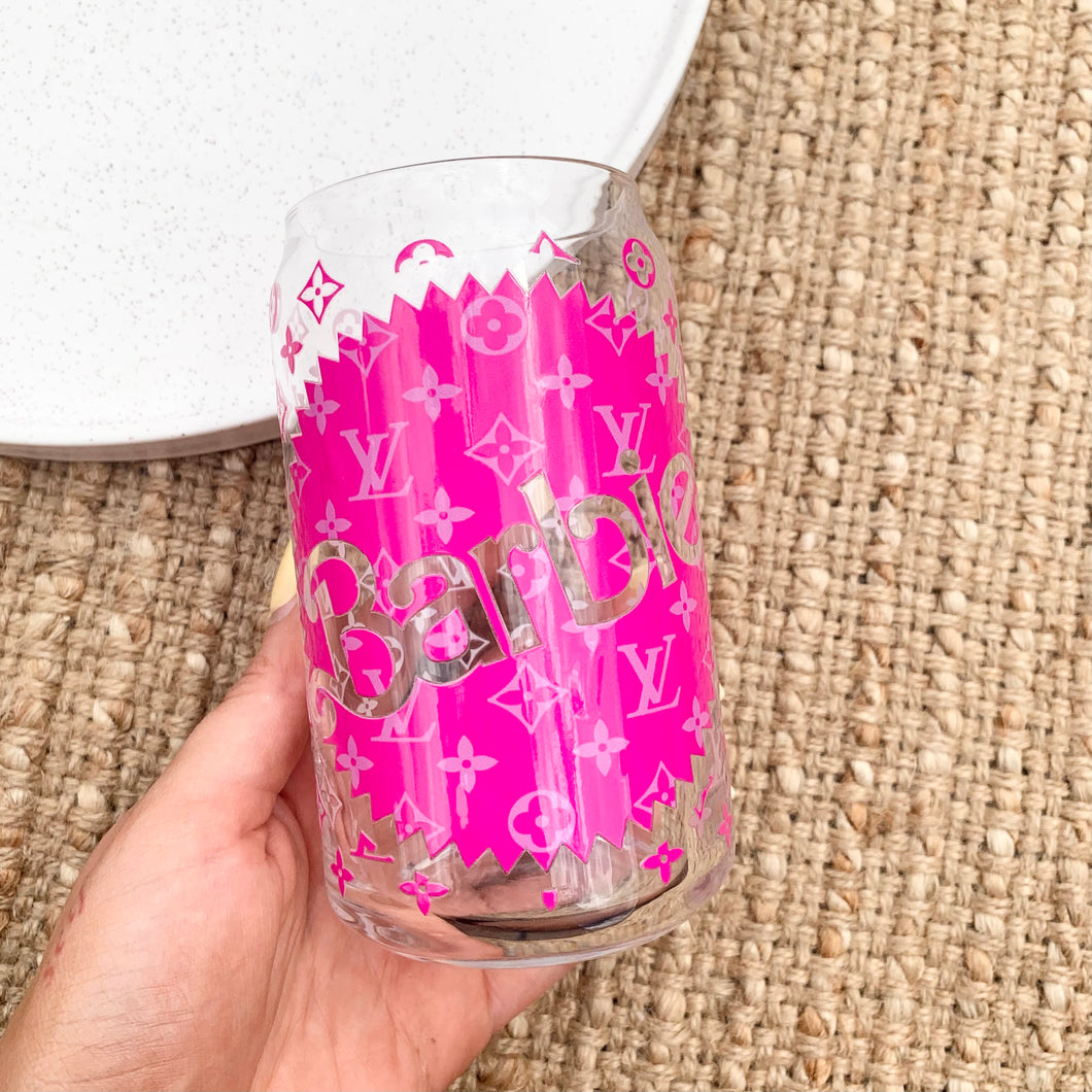 Classy Barbie Glass Can Tumbler