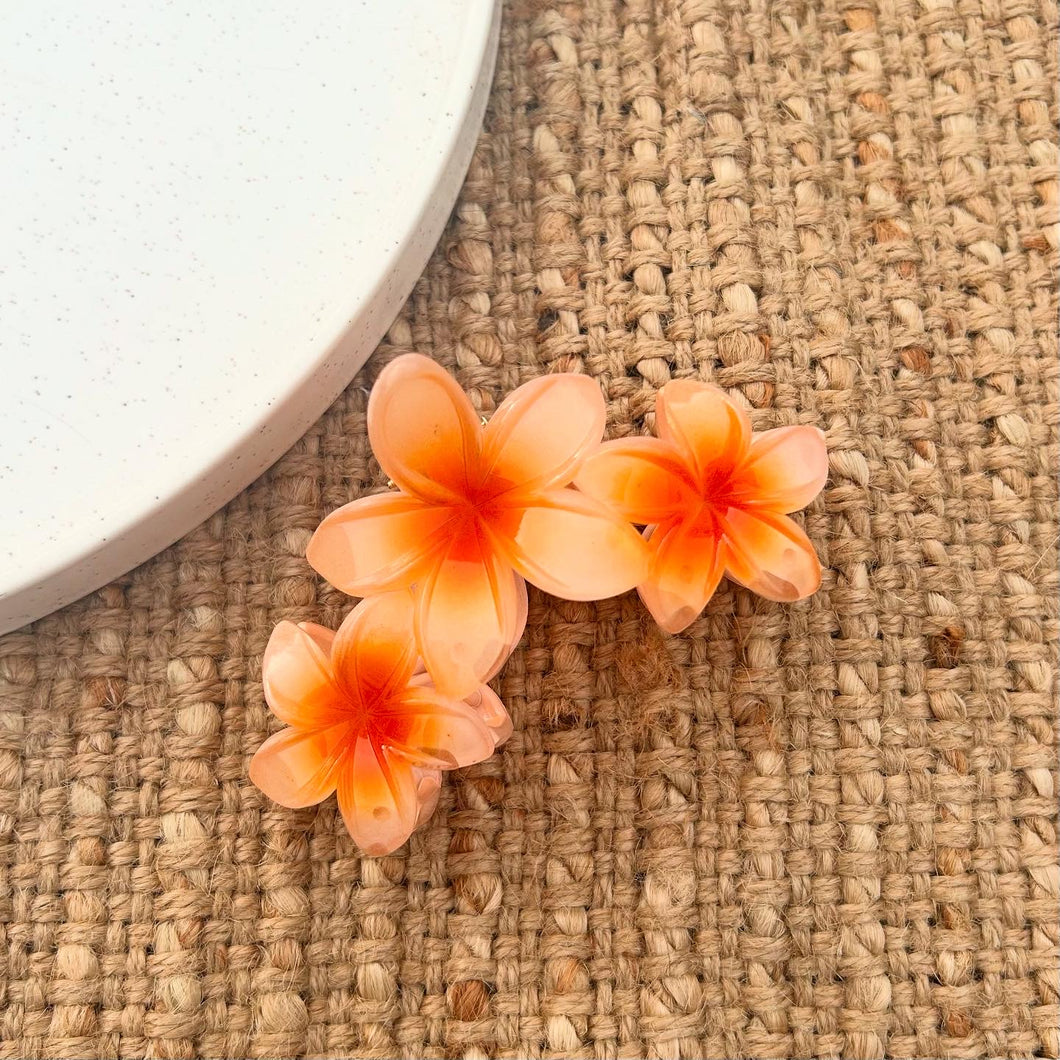 Orange Frangipanis Claw Clip