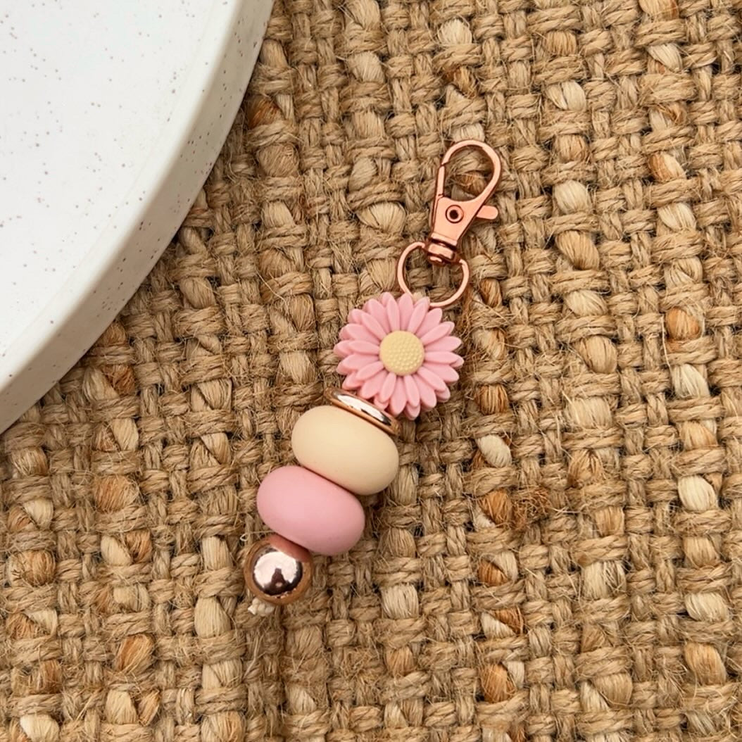 Dusty Pink Flower Mini Keychain