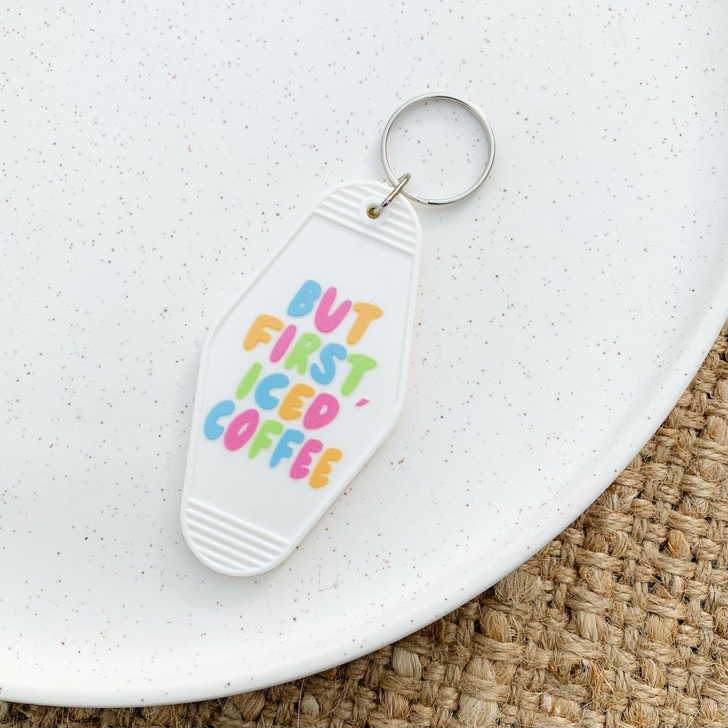 Iced Coffee Keychain White