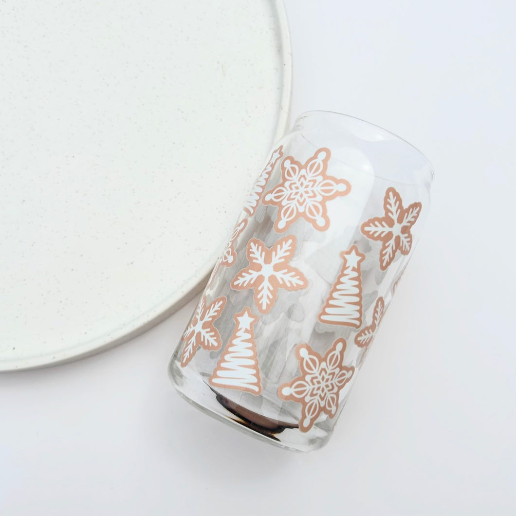 Gingerbread Glass Can Tumbler