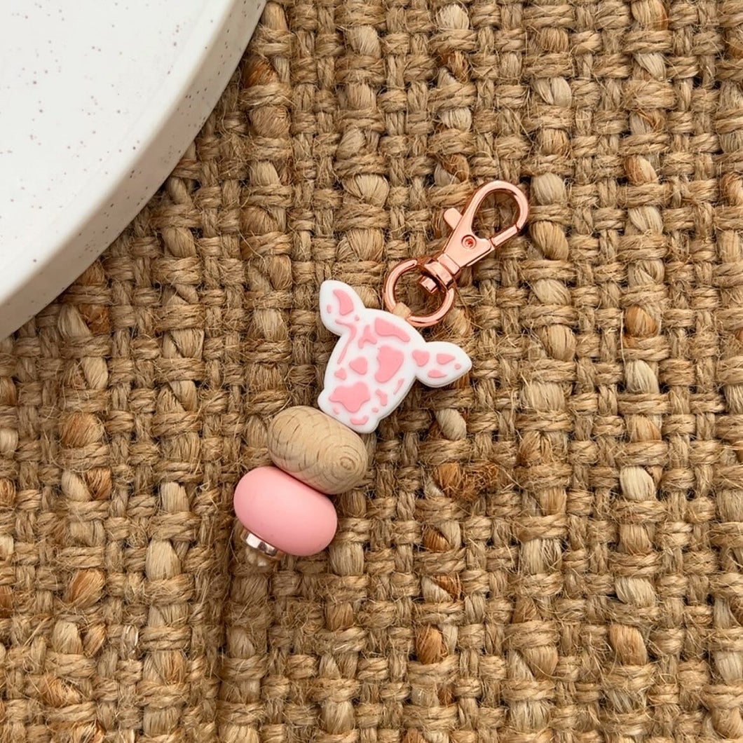 Pink Cow Mini Keychain