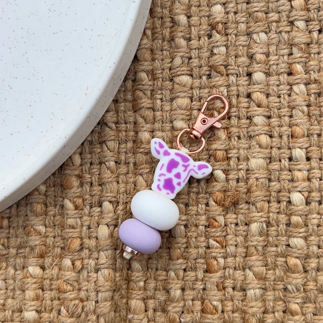 Purple Cow Mini Keychain