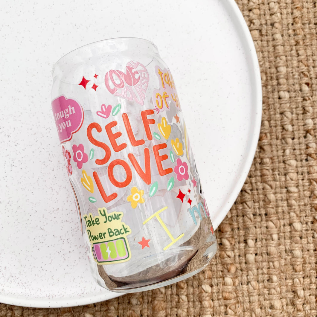 Self Love Glass Can Tumbler