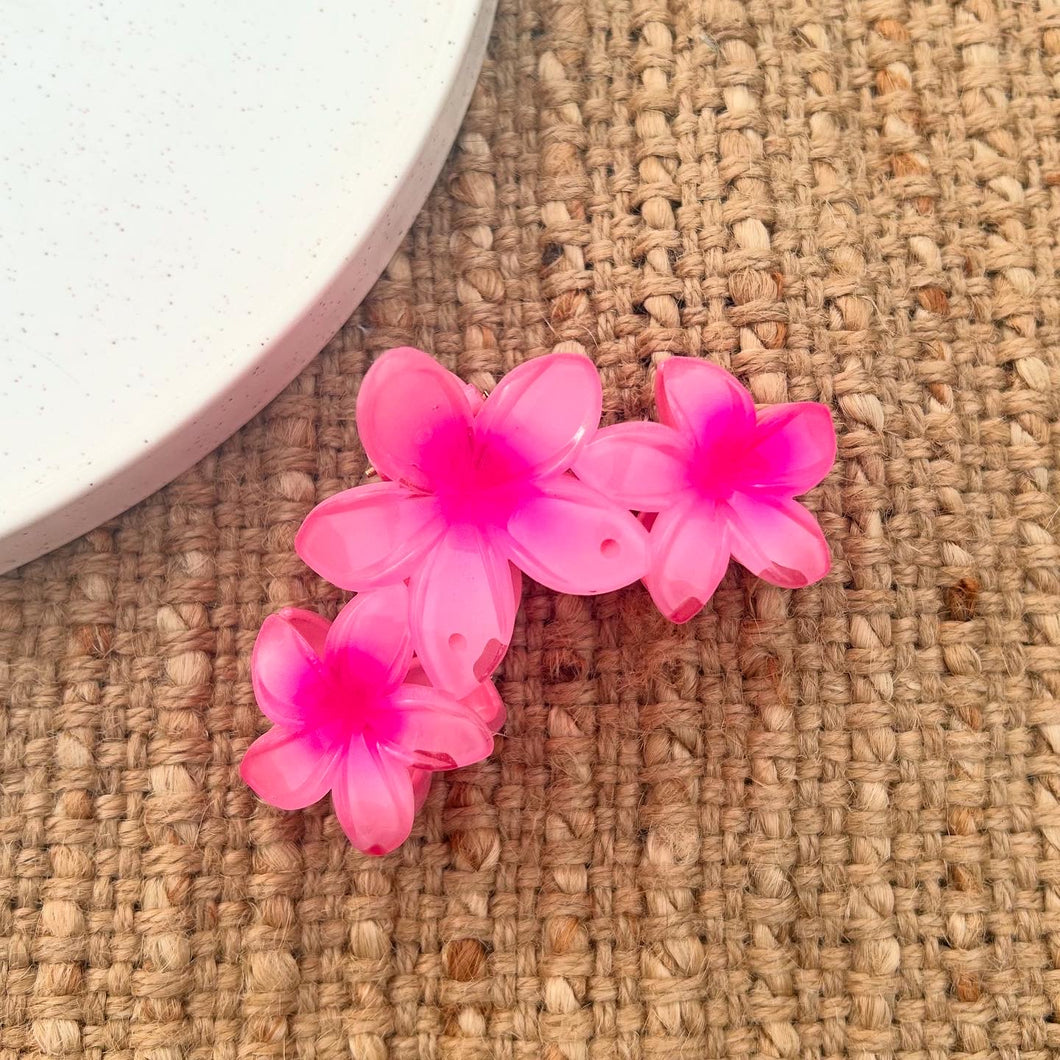 Pink Frangipanis Claw Clip