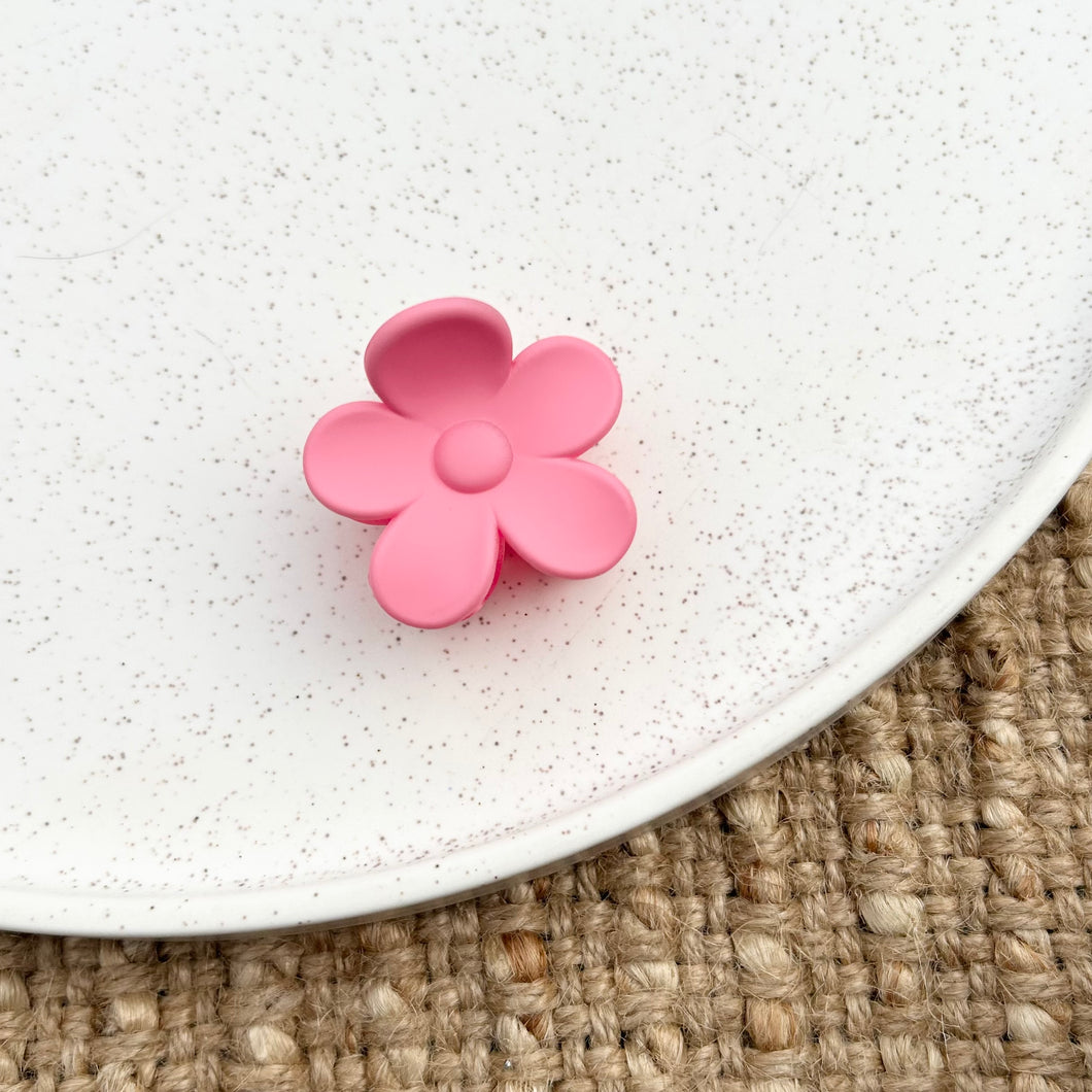 Pink Flower Mini Claw Clip