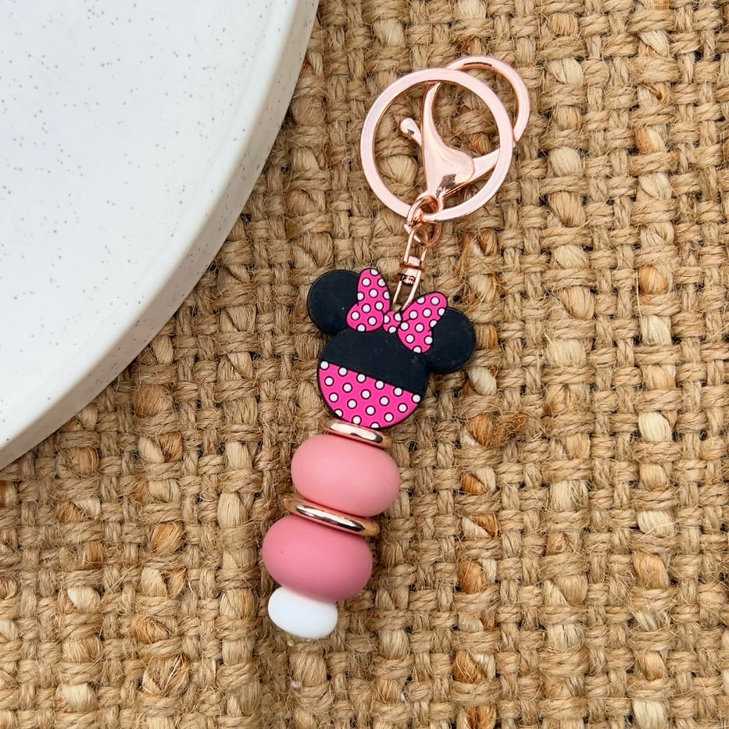 Pink Mouse Keychain