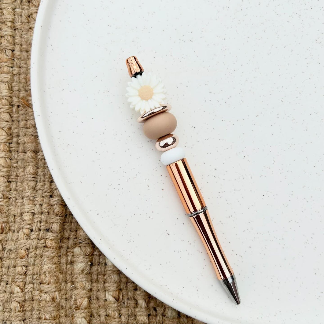 Cream Flower Pen