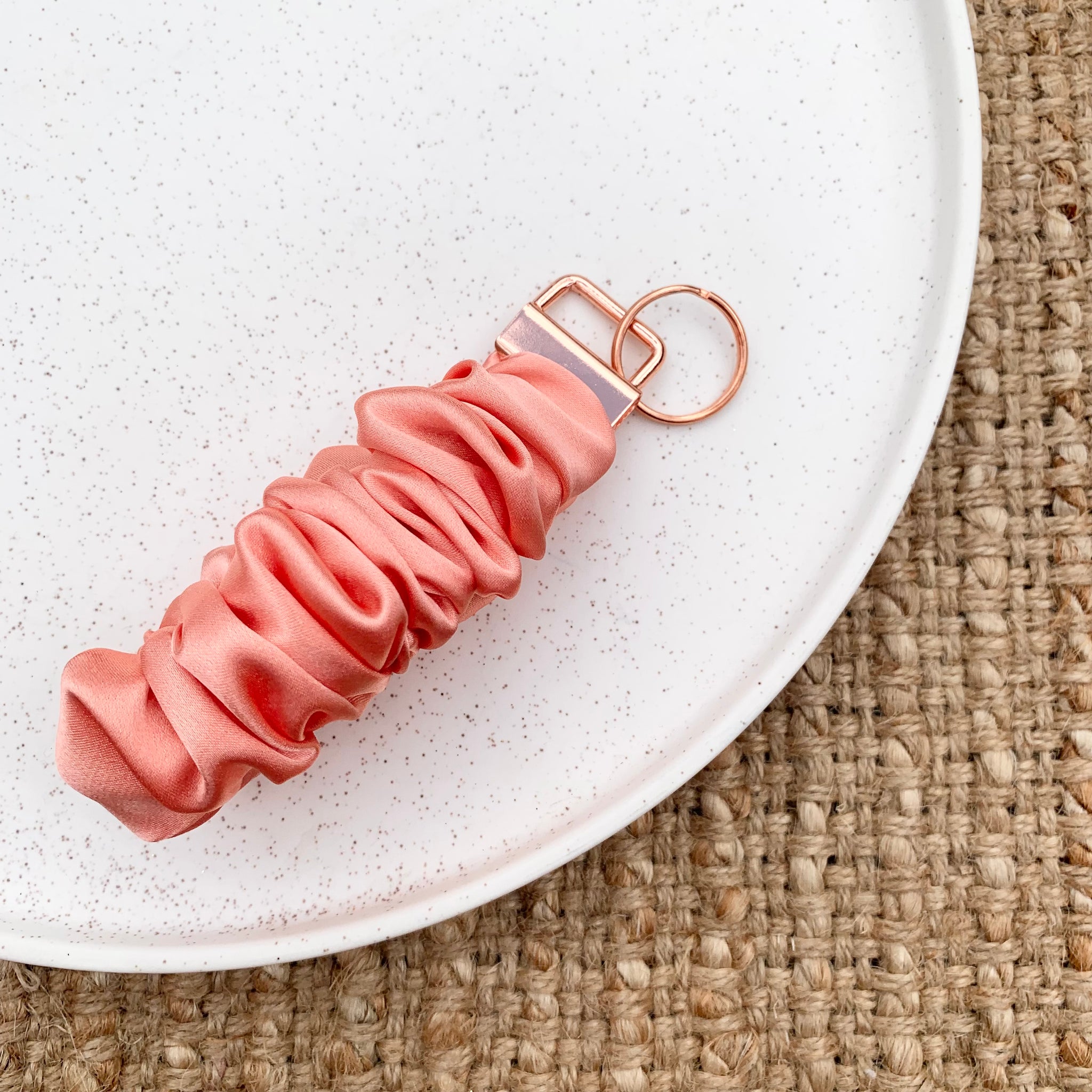 Coral Keychain Wristlet Mom Of Girls Beaded Keychain Wristlet
