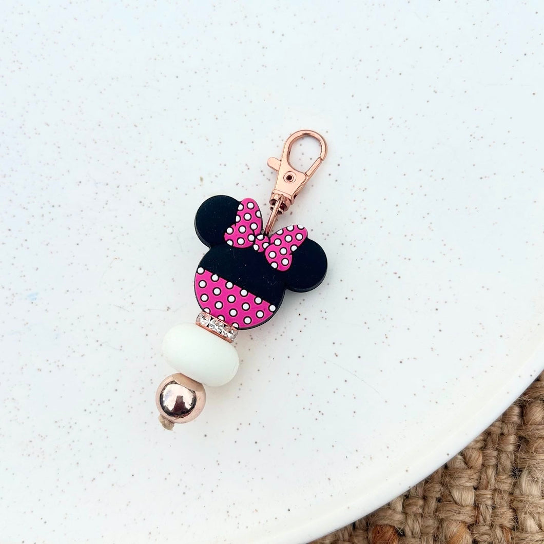 Pink Mouse Mini Keychain