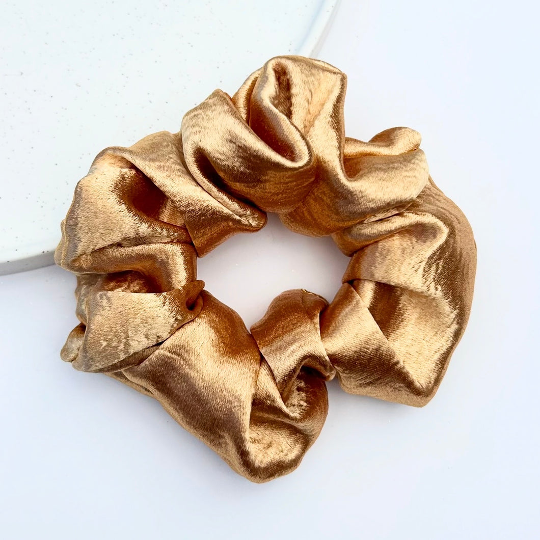 Gold Shimmer Satin Scrunchie