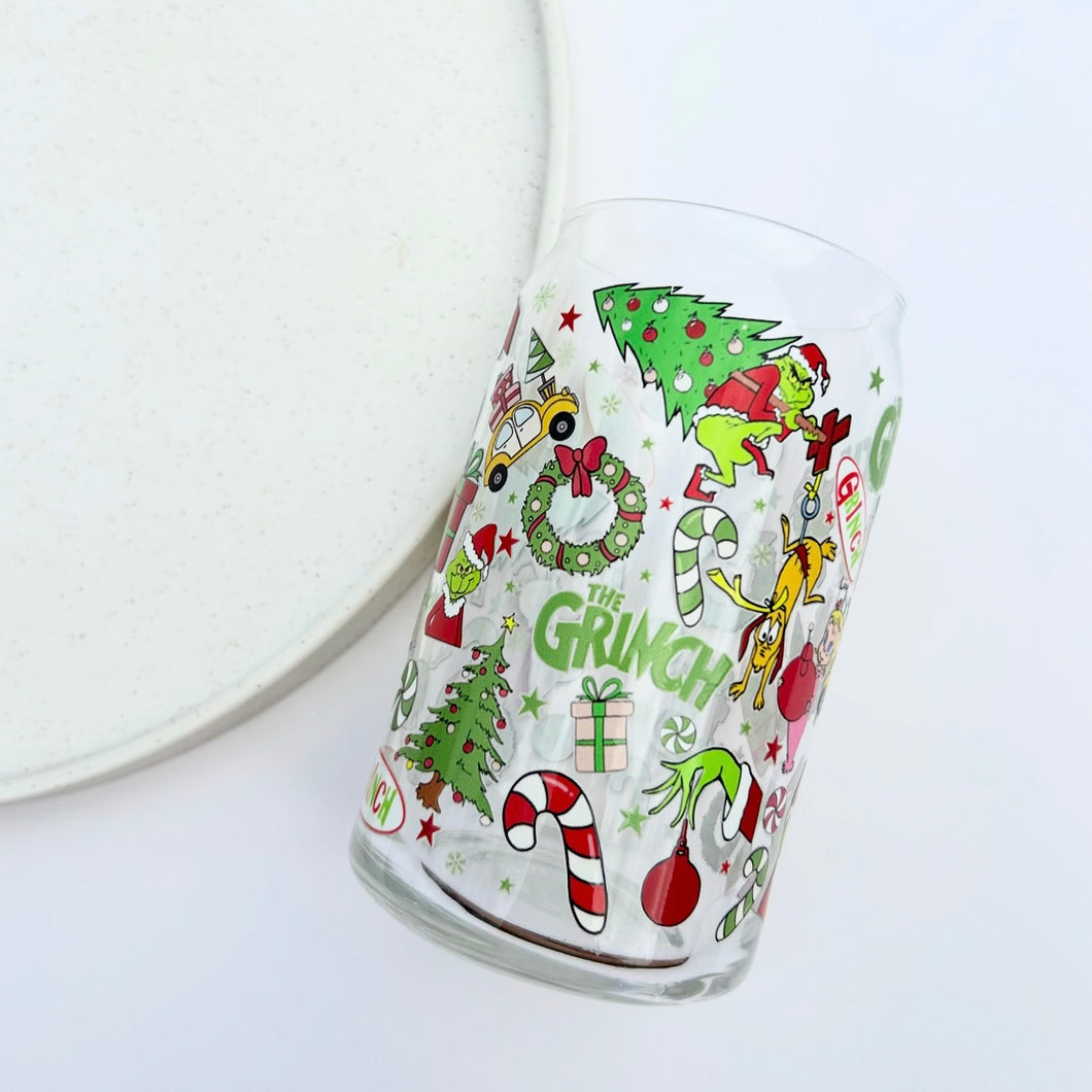 Grinch Glass Can Tumbler