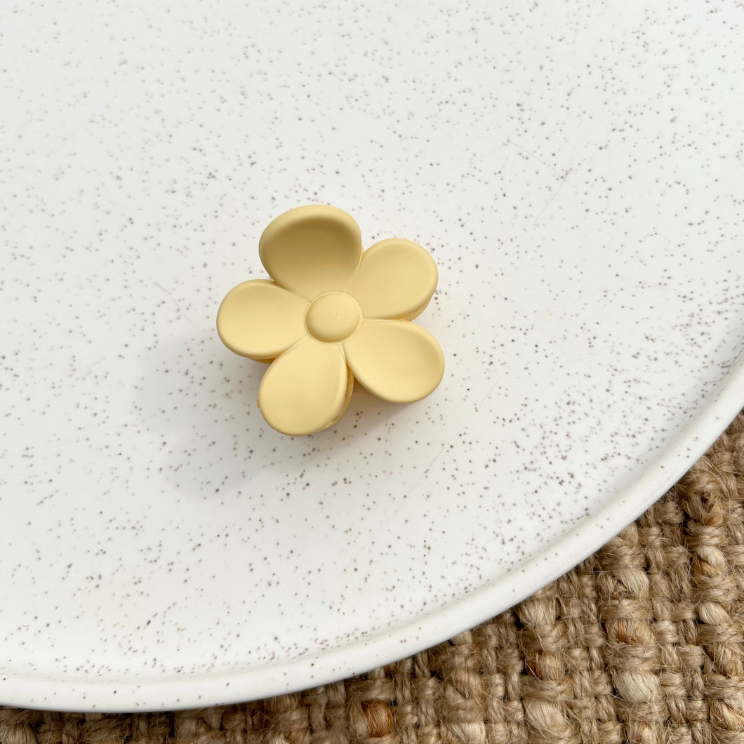 Butter Yellow Flower Mini Claw Clip