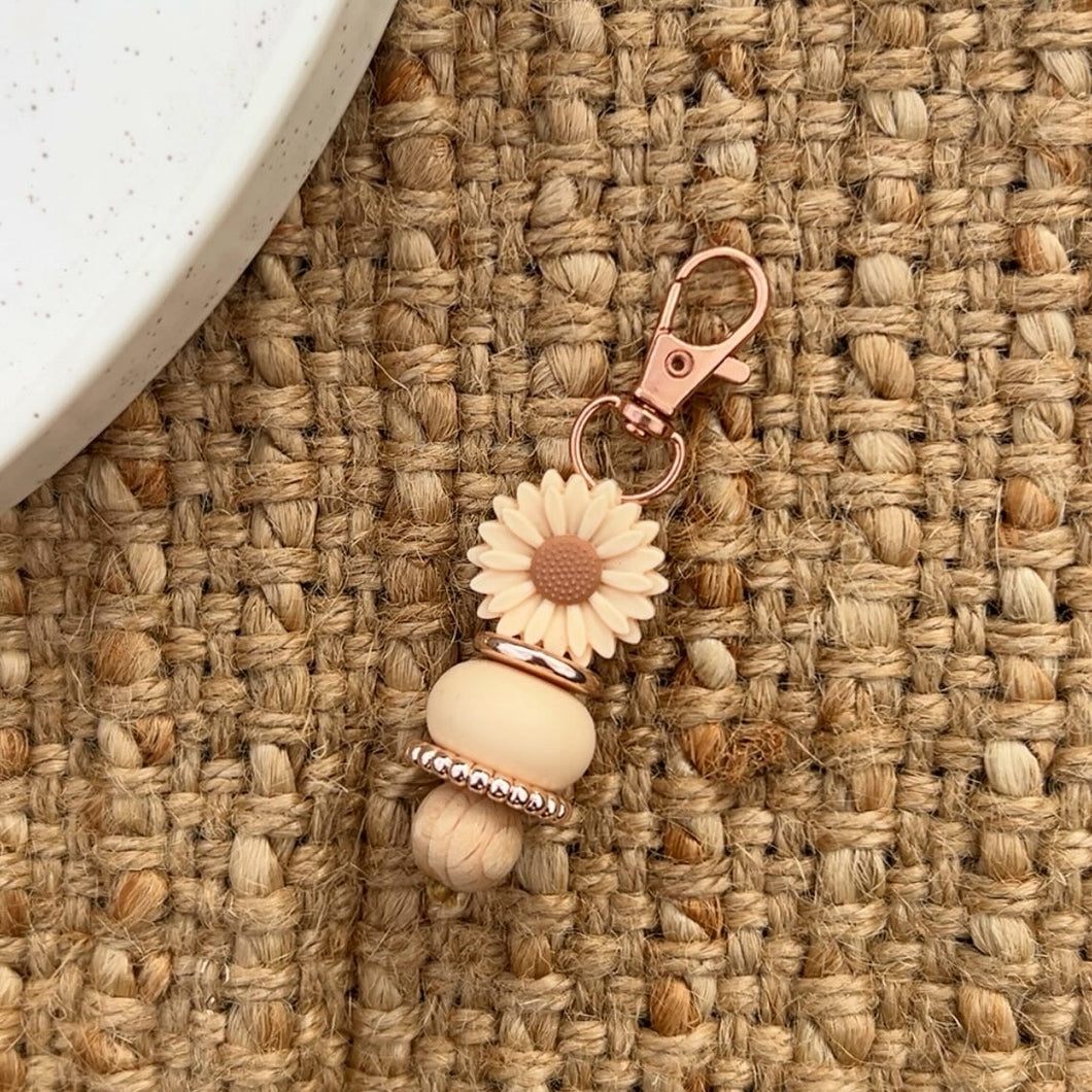 Brown Flower Mini Keychain