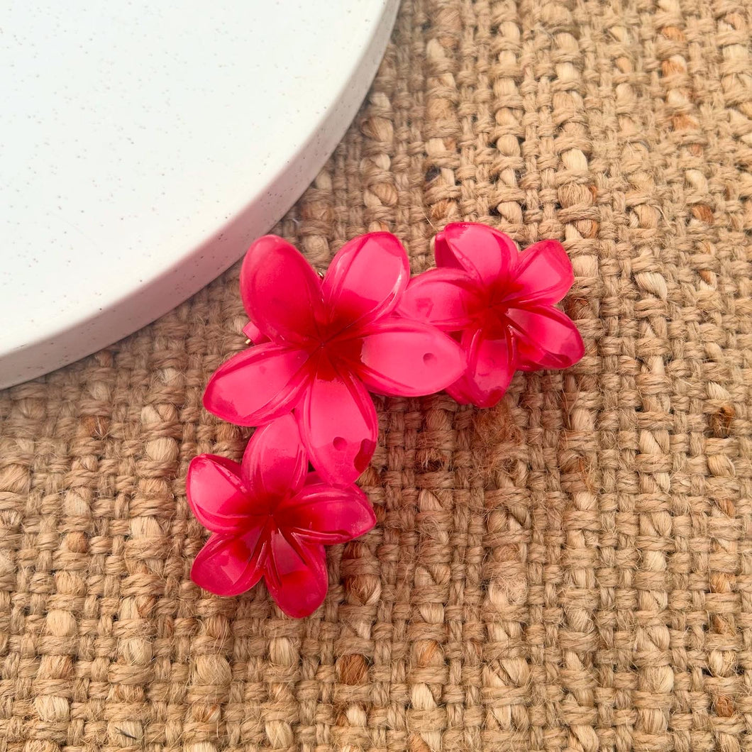Red Frangipanis Claw Clip