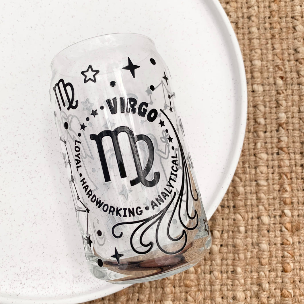 Virgo Glass Can Tumbler