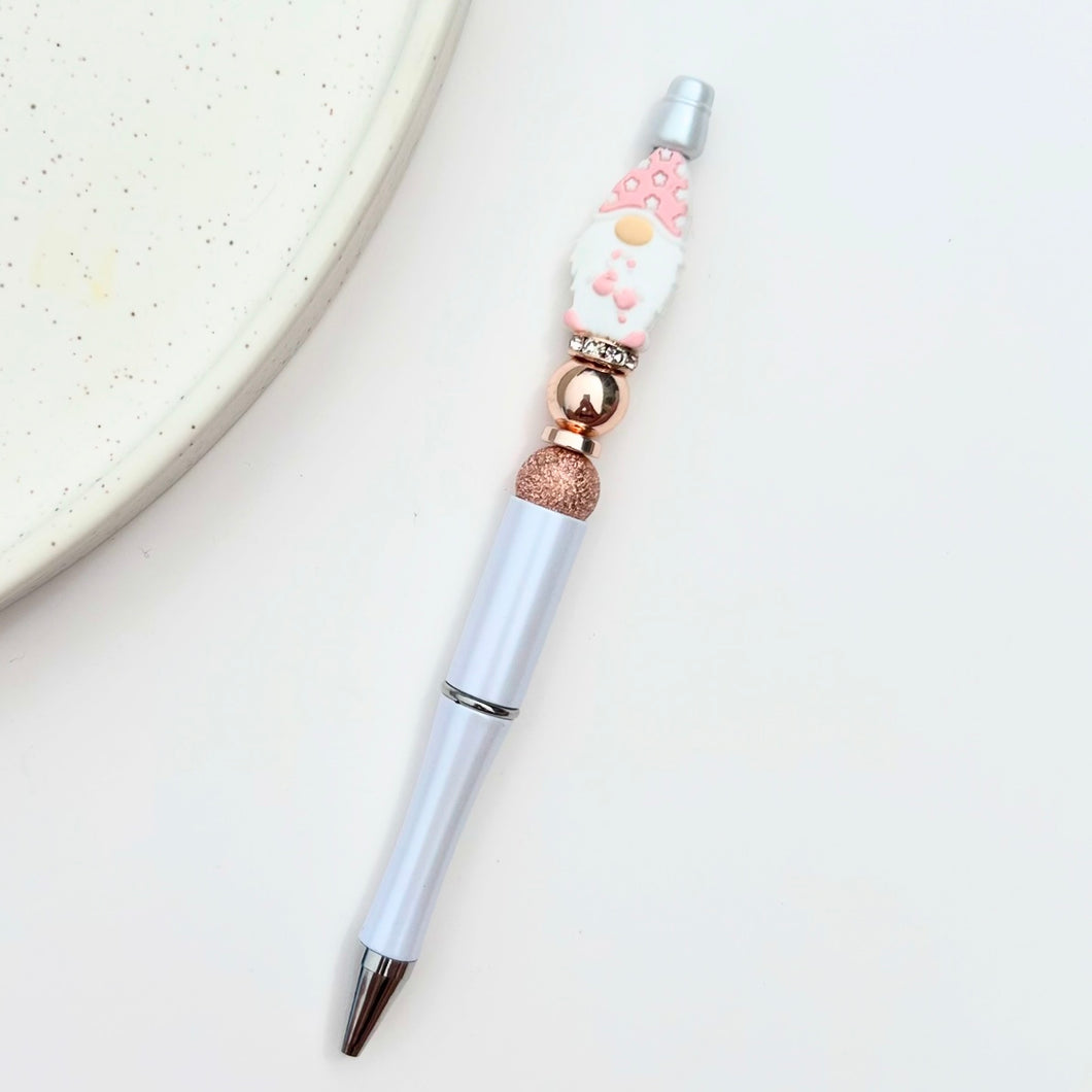 Pink Xmas Gnome Pen