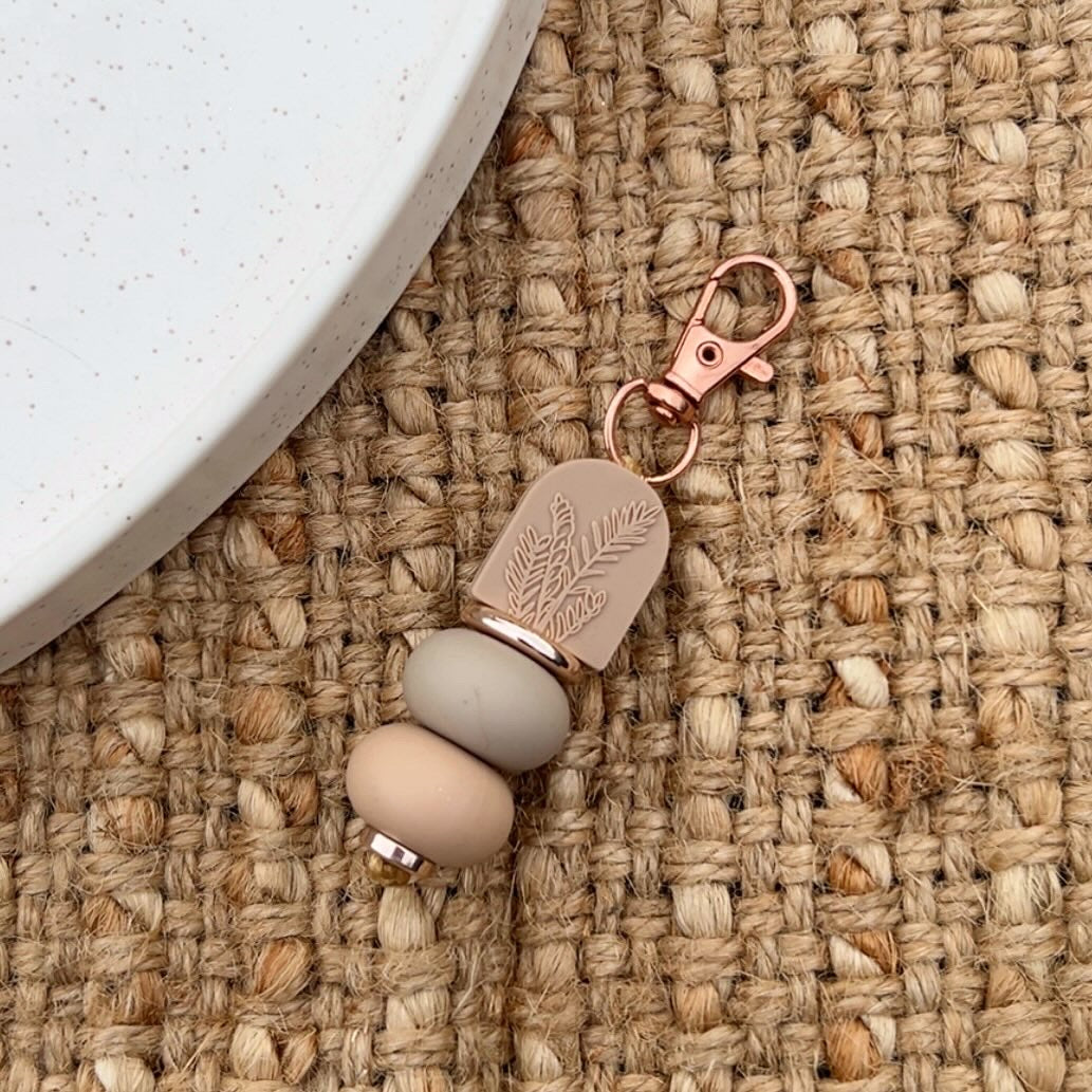 Brown Flower Arch Mini Keychain