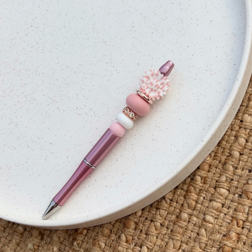 Pink/White Flower Pen