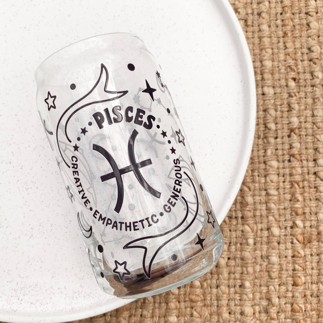 Pisces Glass Can Tumbler