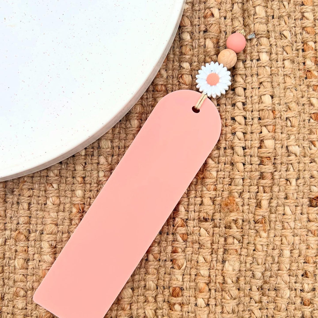 Peach/White Flower Bookmark