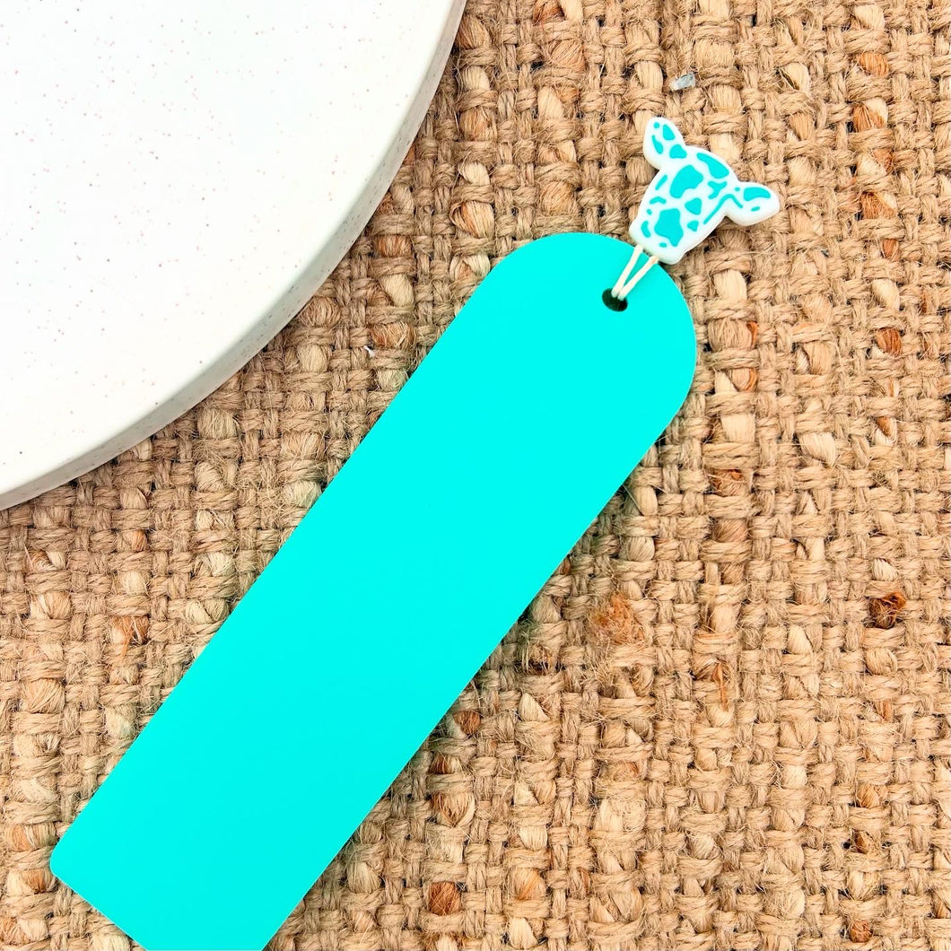 Turqoise Cow Bookmark