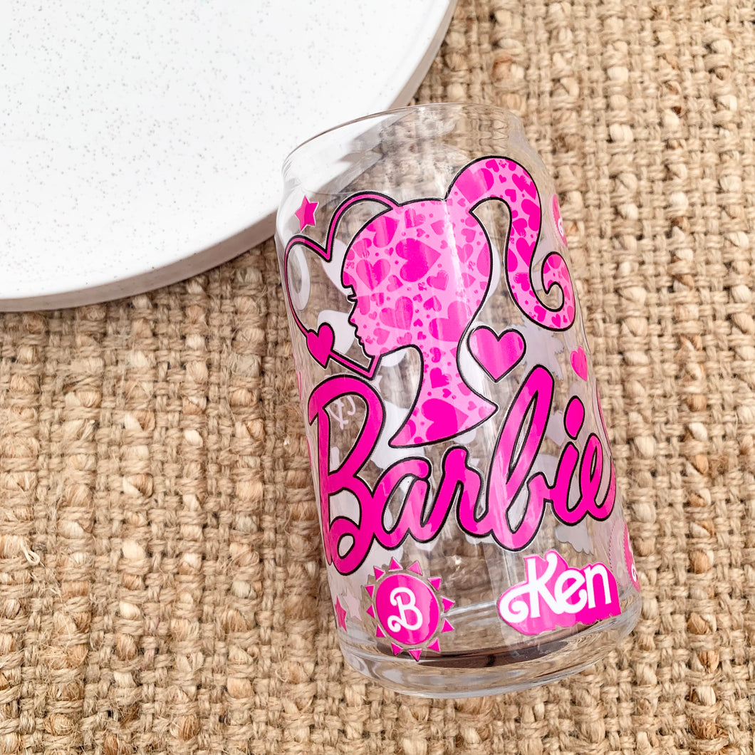 Barbie Girl Glass Can Tumbler