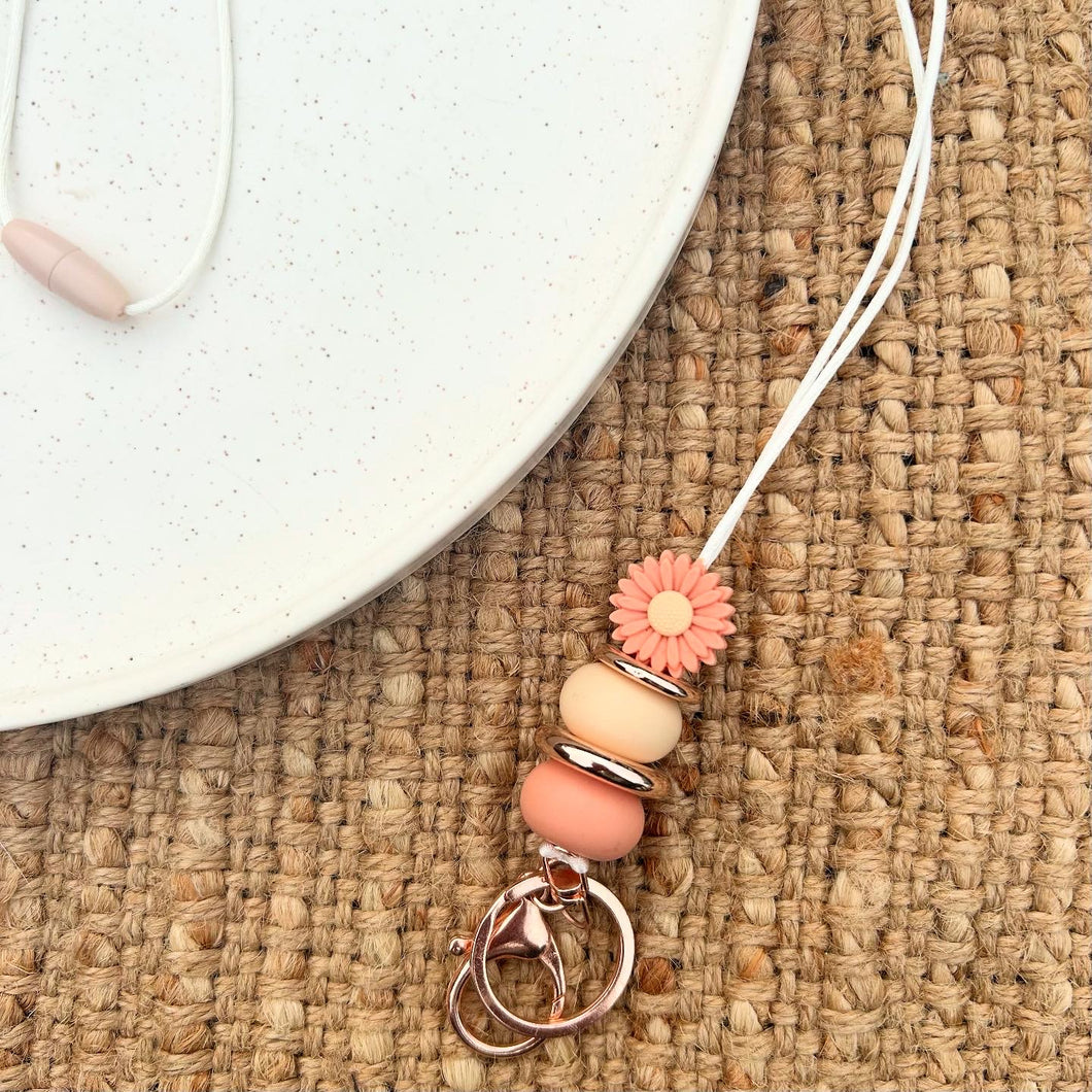 Peach Daisy Lanyard