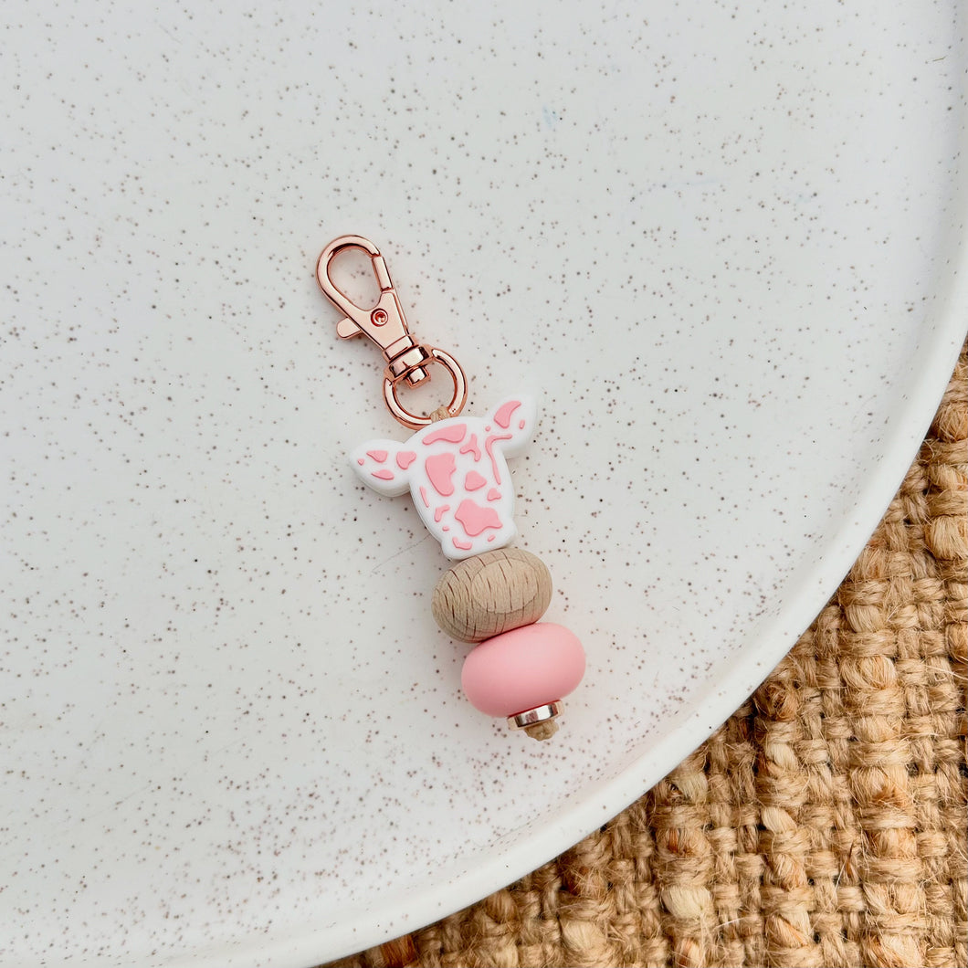 Pink Cow Mini Keychain