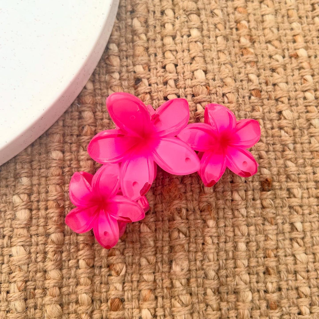 Hot Pink Frangipanis Claw Clip
