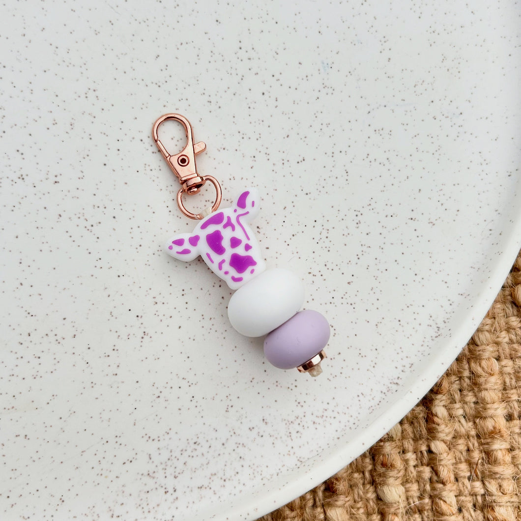 Purple Cow Mini Keychain