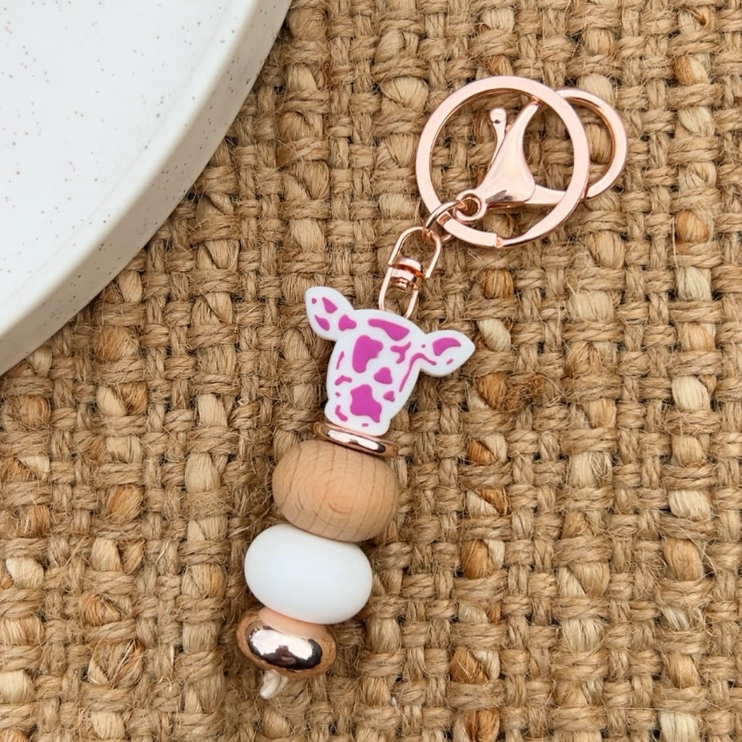 Purple Cow Keychain