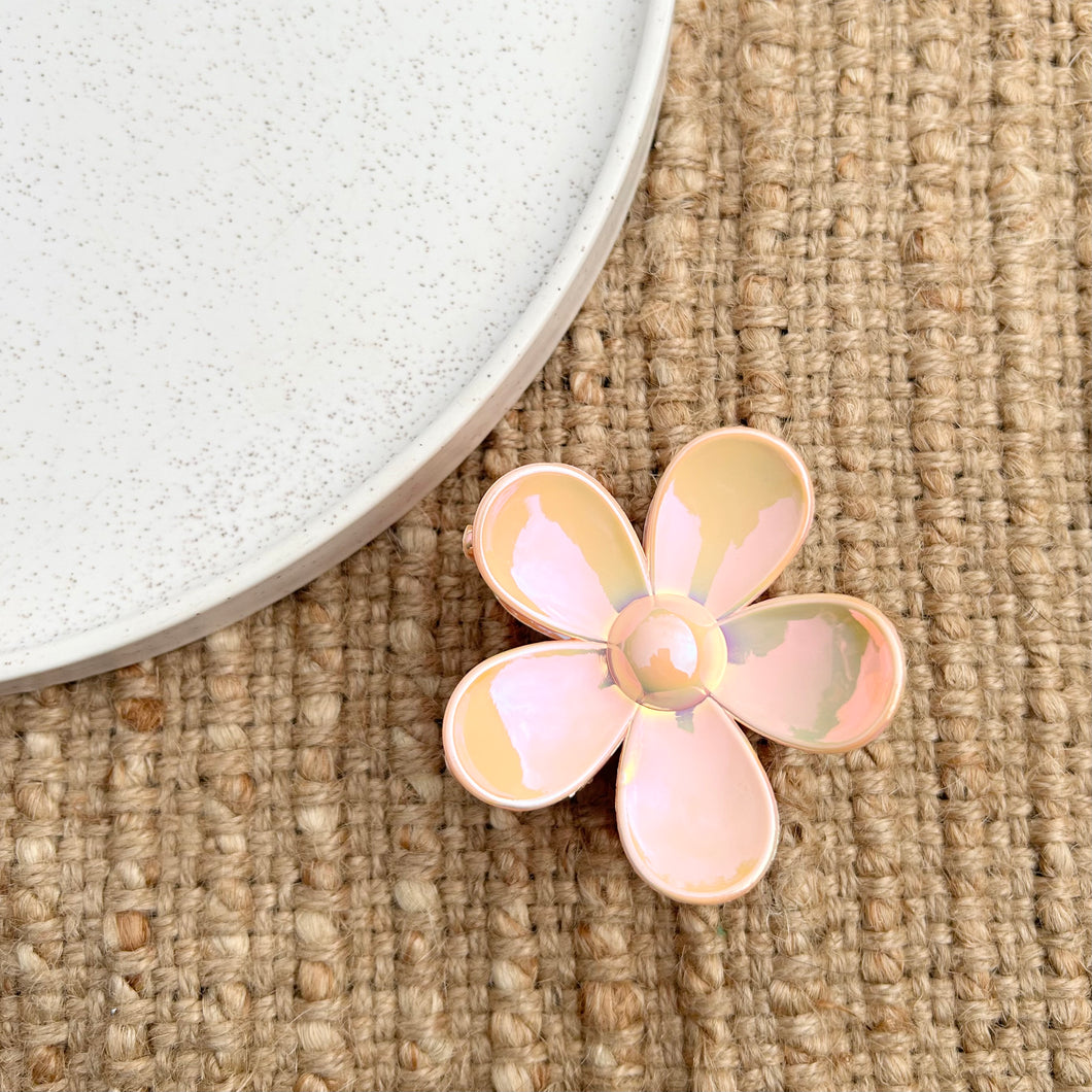 Chrome Pink Daisy Clip