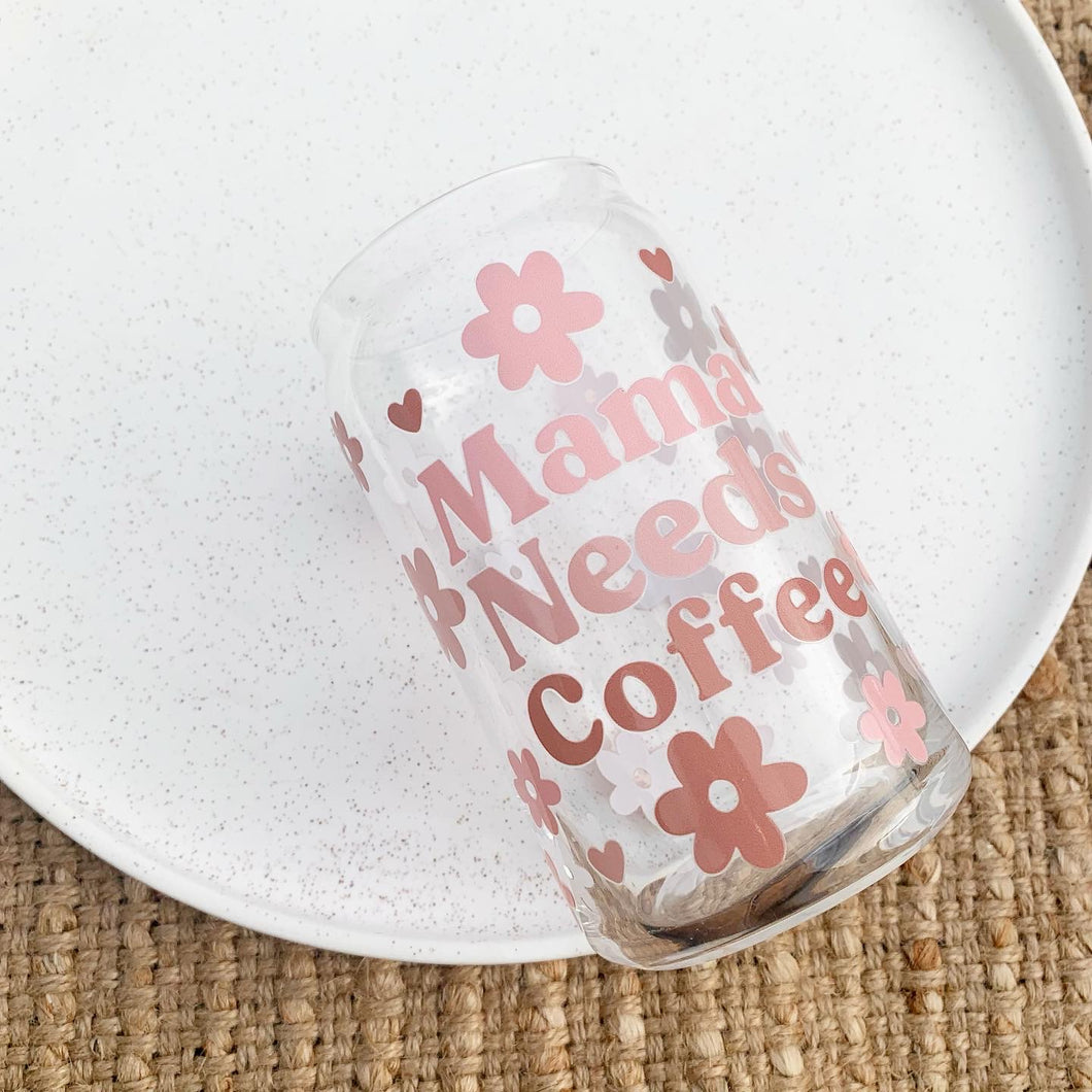 Mama’s Coffee Glass Can Tumbler