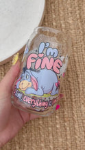Load and play video in Gallery viewer, I’m Fine Glass Can Tumbler
