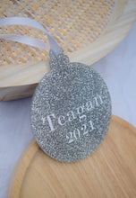 Load image into Gallery viewer, Personalised Silver Glitter Bauble
