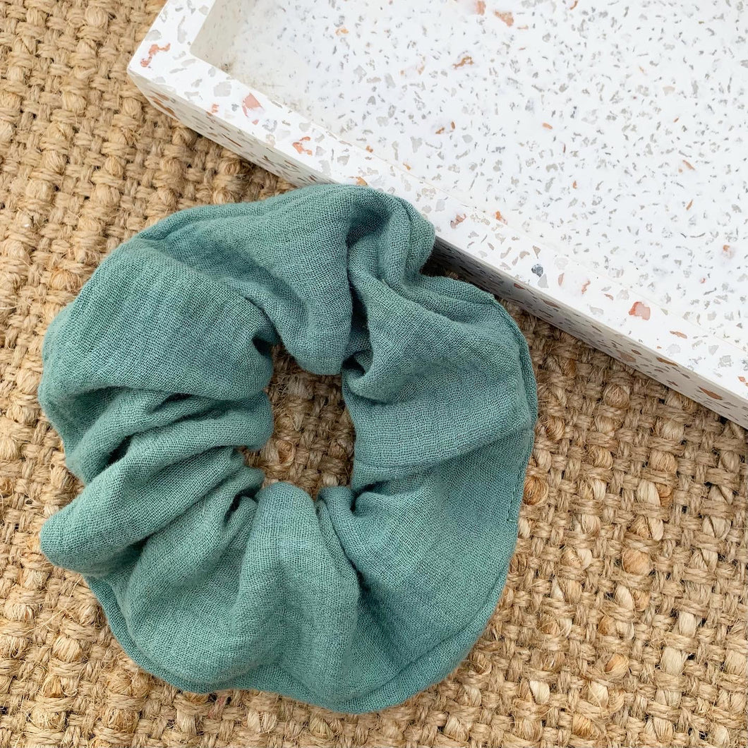 Hedge Green Cloth Scrunchie