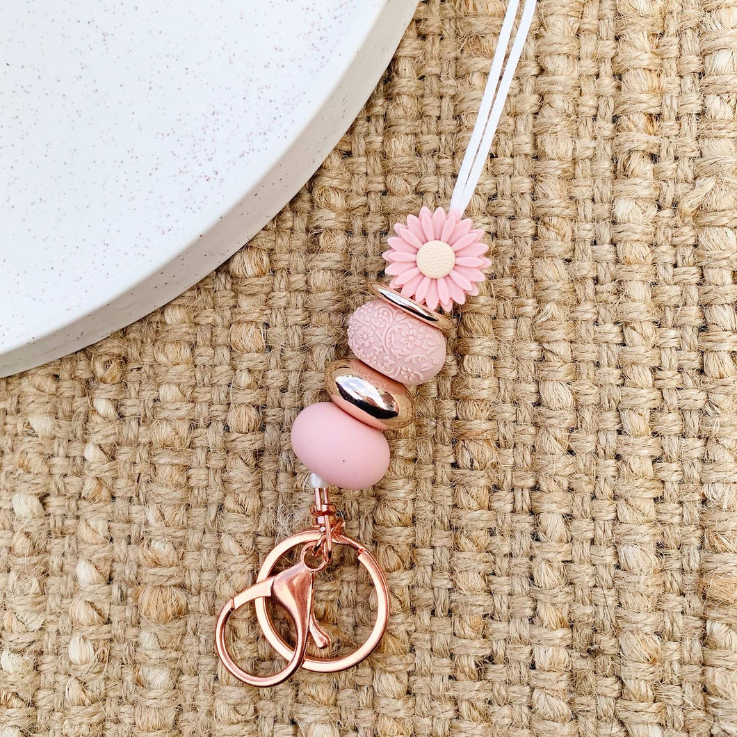 Dusty Pink Flower Lanyard