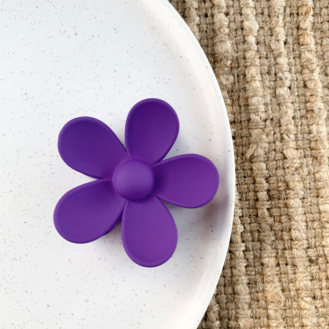 Bright Purple Daisy Clip