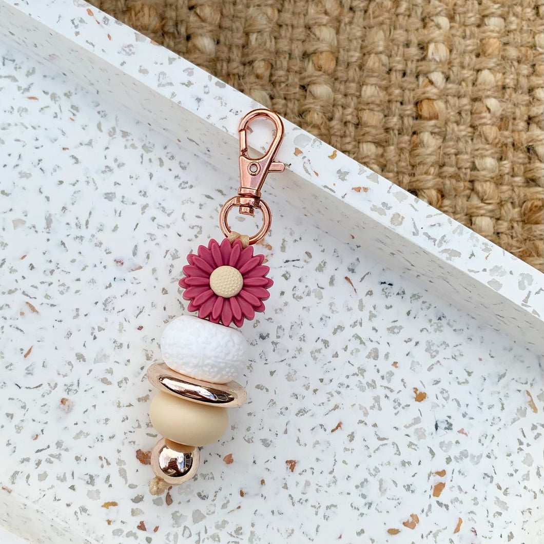 Sangria Flower Mini Keychain