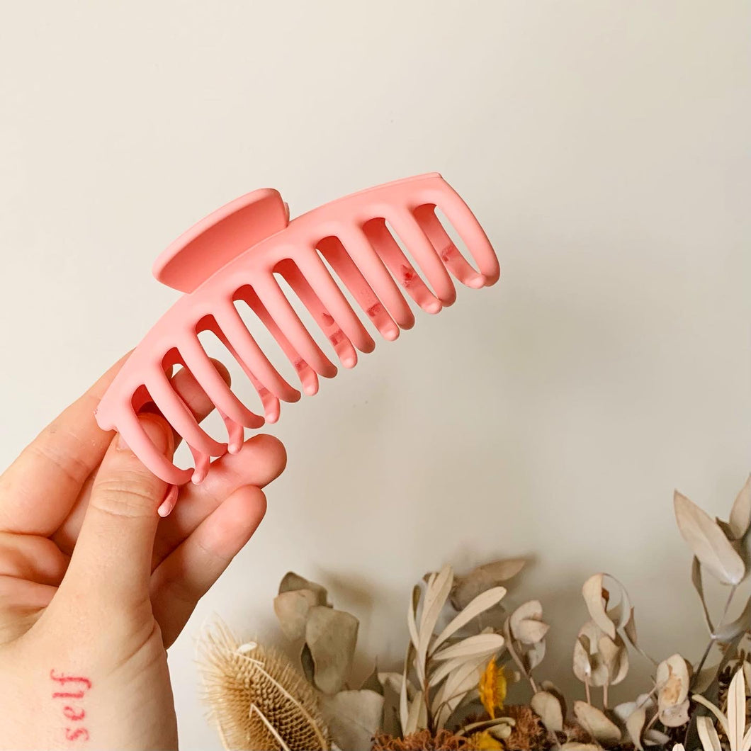 Peach Pink Claw Clip