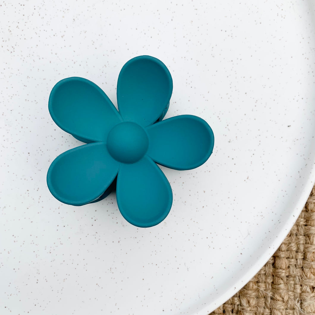 Dark Turquoise Daisy Clip