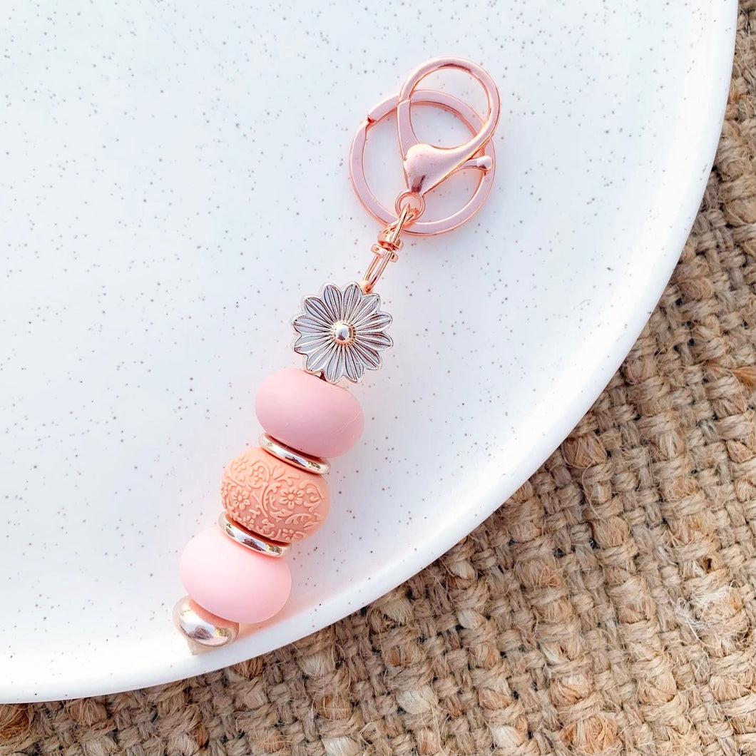 Rose Gold Flower Keychain