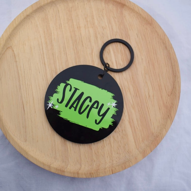 Personalised Black Keychain